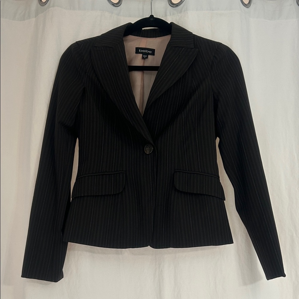 Bebe Charcoal Pinstripe Blazer